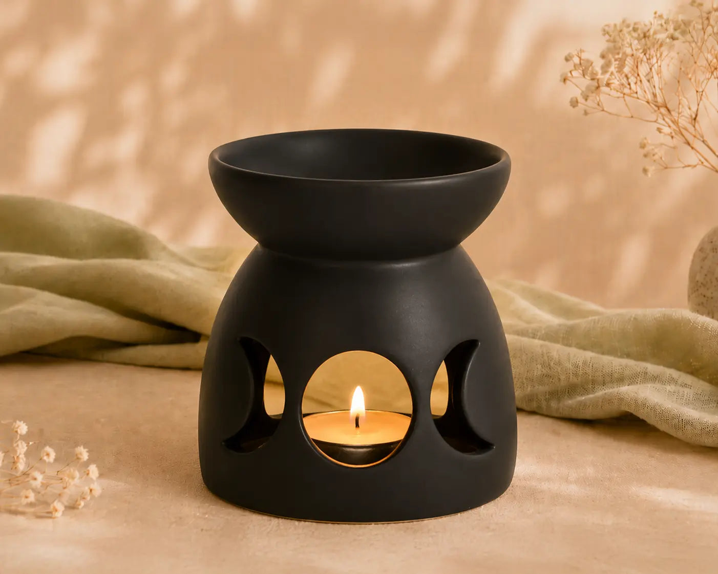 Brûle-parfum noir Triple Lune La Fabrique d'Angie